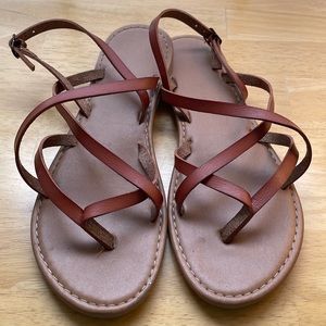 Size 8 brown, strappy sandals
